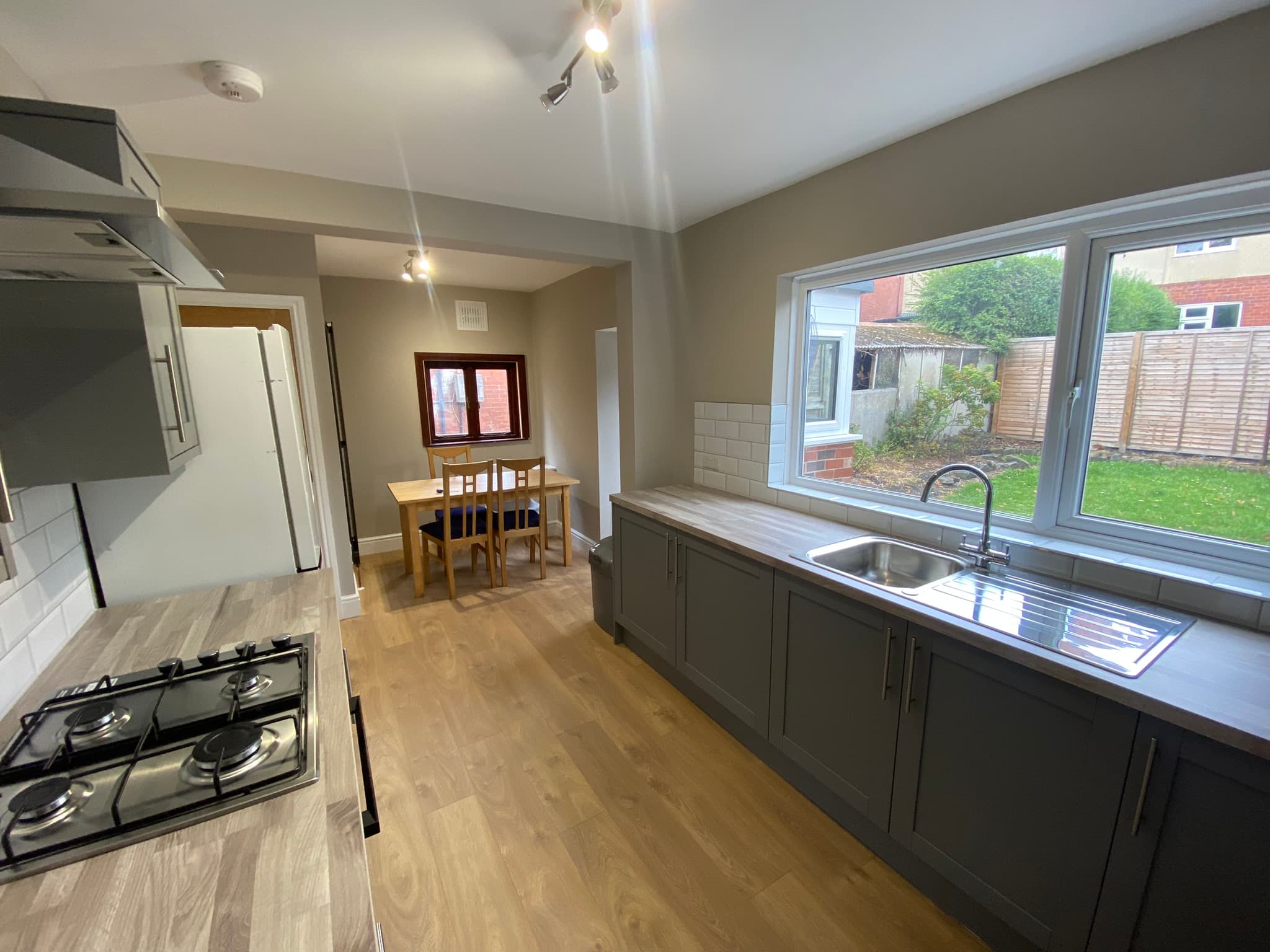 Kitchen with garden view